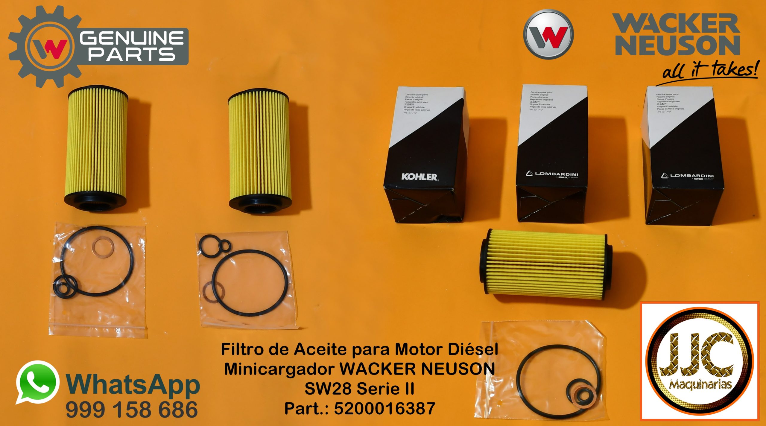 |Filtros de Aceite Wacker Neuson | Filtros de Aceite para Motor de Minicargadores SW28 Serie II|